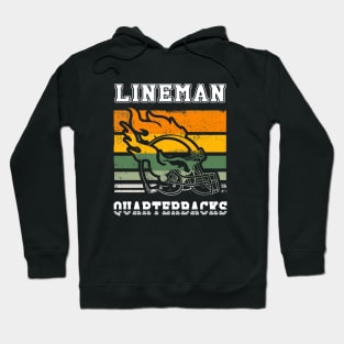 lineman quarterback color vintage Hoodie